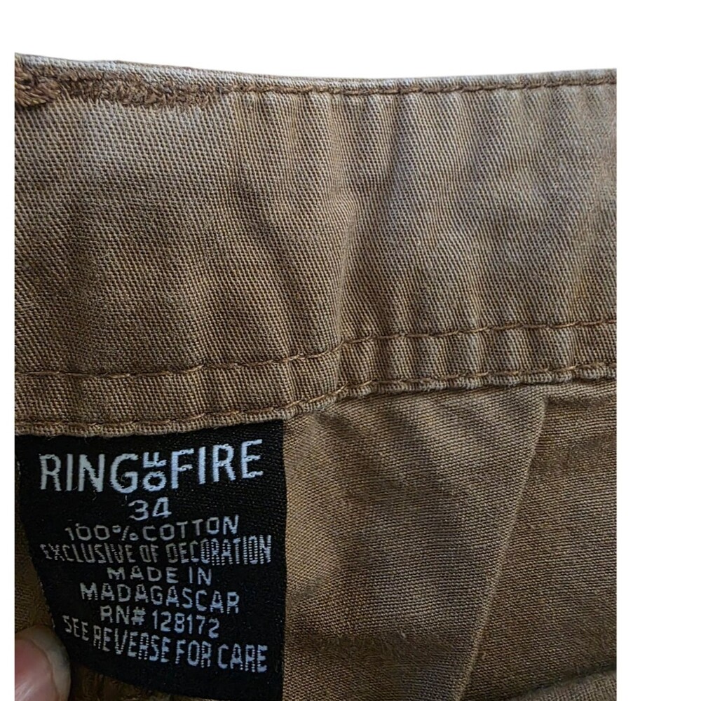 Ring of Fire Men’s Khaki Cargo Shorts Size 34 – Pre-Owned, Good Condition - Picture 10 of 14